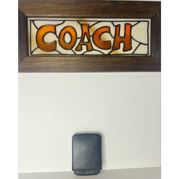 Vintage Coach Black Structured Business Card Holder #4568 - Picture 1 of 6